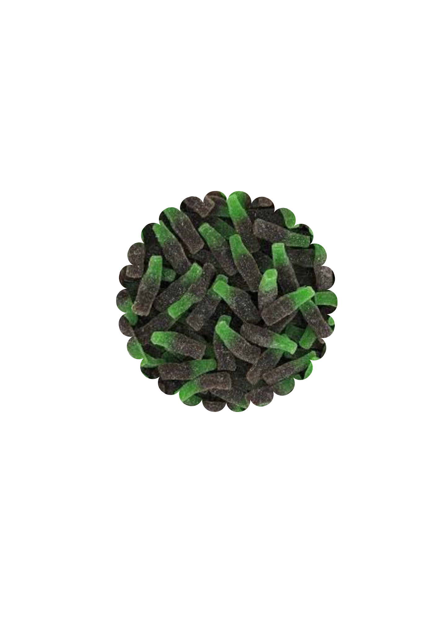 Bouteille cola marron vert sucrées(100g)